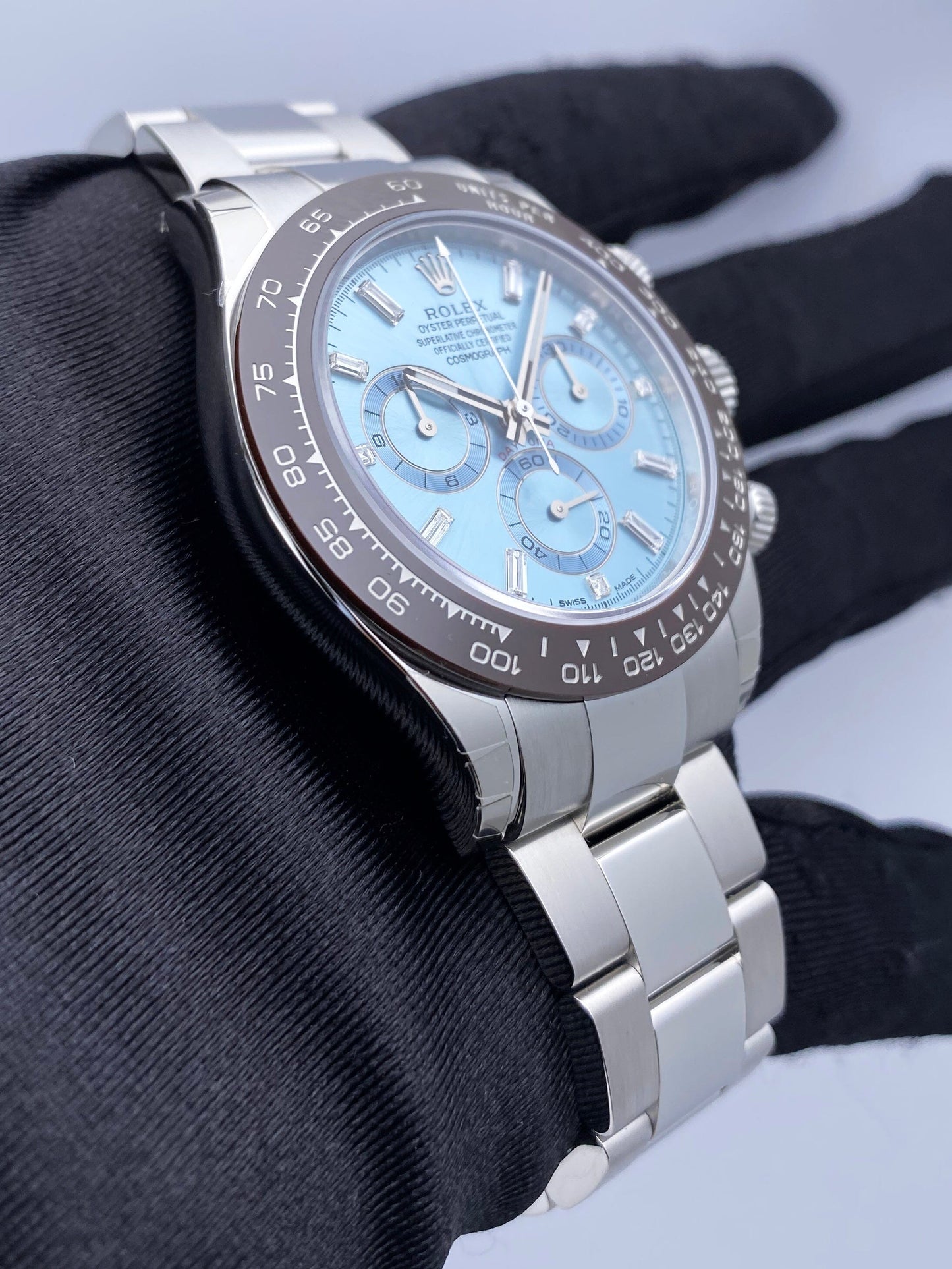 Rolex Cosmograph Daytona 116506 Ice-Blue Dial Platinum Mens Watch Box Papers