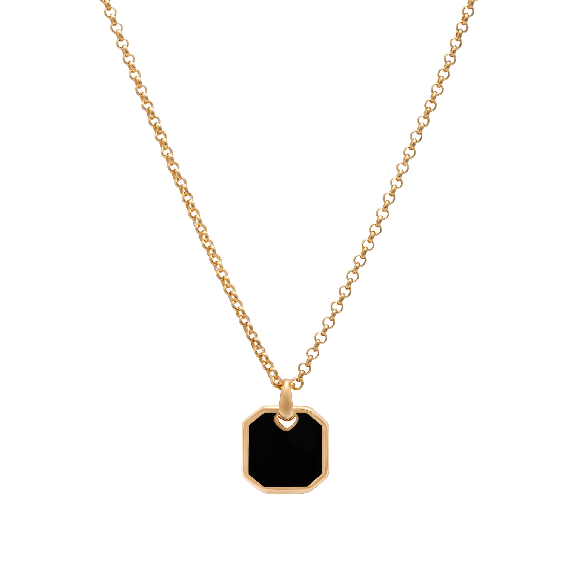 Onyx Square Pendant (Gold)
