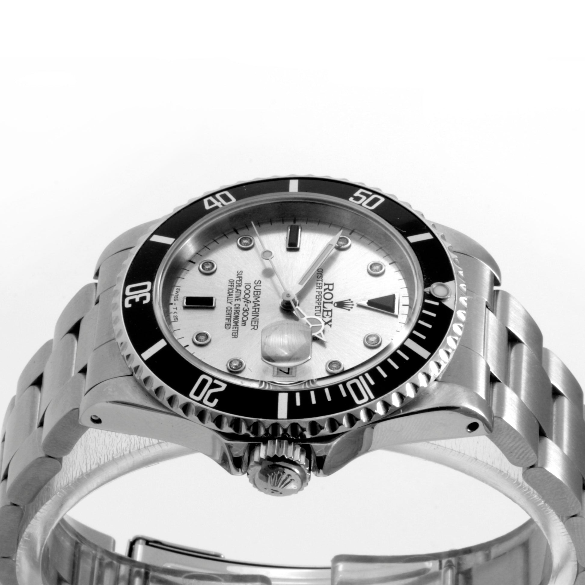 Rolex 41mm Men's 16610 Submariner Serti sapphire steel oyster